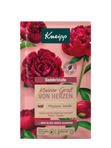 Kneipp Badekristalle Kleiner Gruß von Herzen, Badesalz mit Tiefensalz und der Kombination aus Pfingstrosenextrakt und pflegendem Kamelienöl, ein Moment der Geborgenheit, 60g im Sale